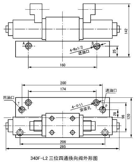 34DF-L2(SV-32)电磁换向阀外形图