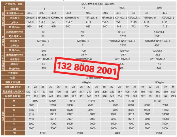 MDG型单主梁吊钩门式起重机