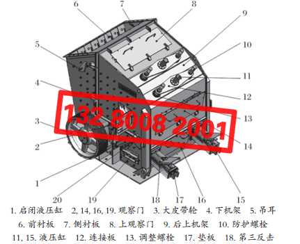 反击式破碎机结构示意图