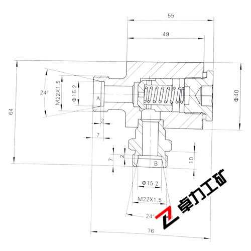 QY16F-13118背压阀外形及连接尺寸