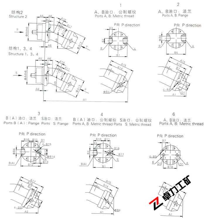 A2F定量泵/马达外形尺寸